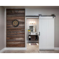 Four sliding barn doors with customized hardware for closet